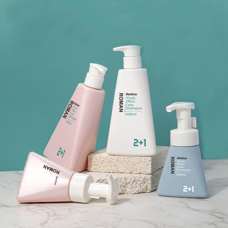 Trekant 200ml 400ml PET ansiktsrens Skummousse Pumpeflaske Plastskumflaske Flytende såpedispenser