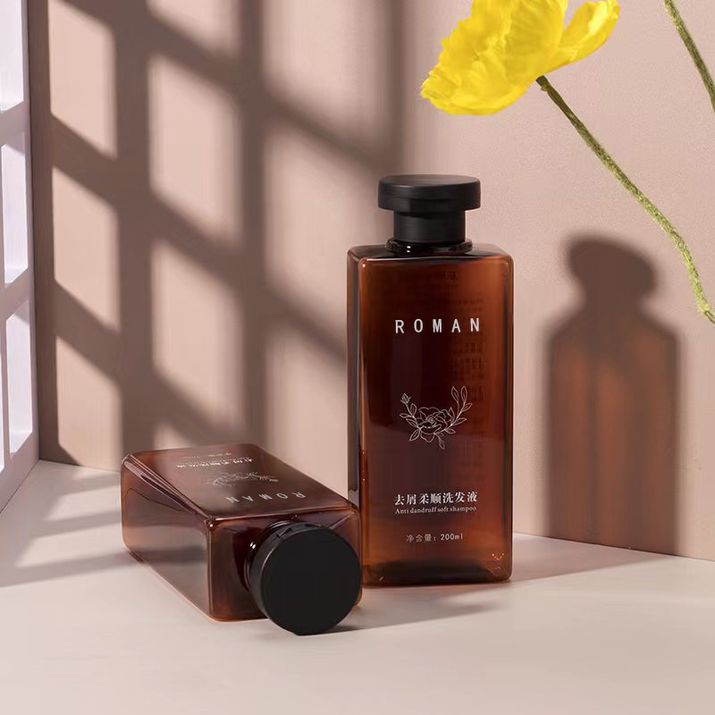 200 ml 300 ml hårtørrklemme hårolje PET-flaske med flip-top-hette Firkantet plastsjampo-dusjgel-lotionflaske 200 ml 300 ml hårtørrklemme hårolje PET-flaske med flip-top-hette Firkantet plastsjampo-dusjgel-lotionflaske