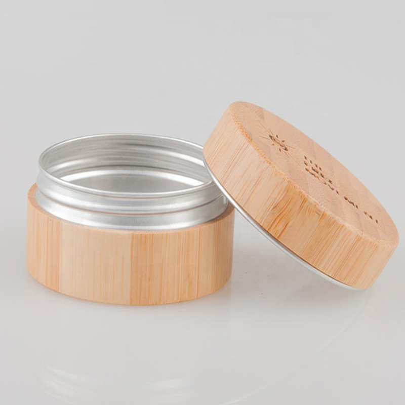 5g 15g 30g 50g 100g Kosmetisk emballasje Sylinderform Bambus ansiktskremflaske av tre med indre aluminiumskrukke 5g 15g 30g 50g 100g Kosmetisk emballasje Sylinderform Bambus ansiktskremflaske av tre med indre aluminiumskrukke