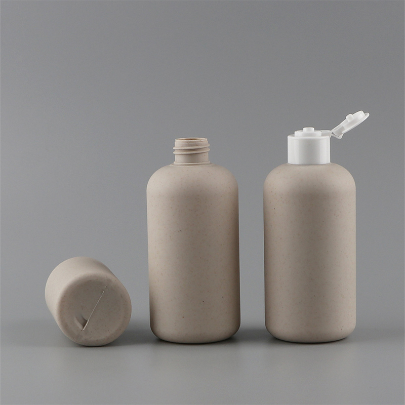 Biologisk nedbrytbar 150ml 250ml 400ml 500ml Kosmetisk beholder Klem hvetehalm Rund sjampoflaske Kroppsvaskeflaske med flipplokk Biologisk nedbrytbar 150ml 250ml 400ml 500ml Kosmetisk beholder Klem hvetehalm Rund sjampoflaske Kroppsvaskeflaske med flipplokk