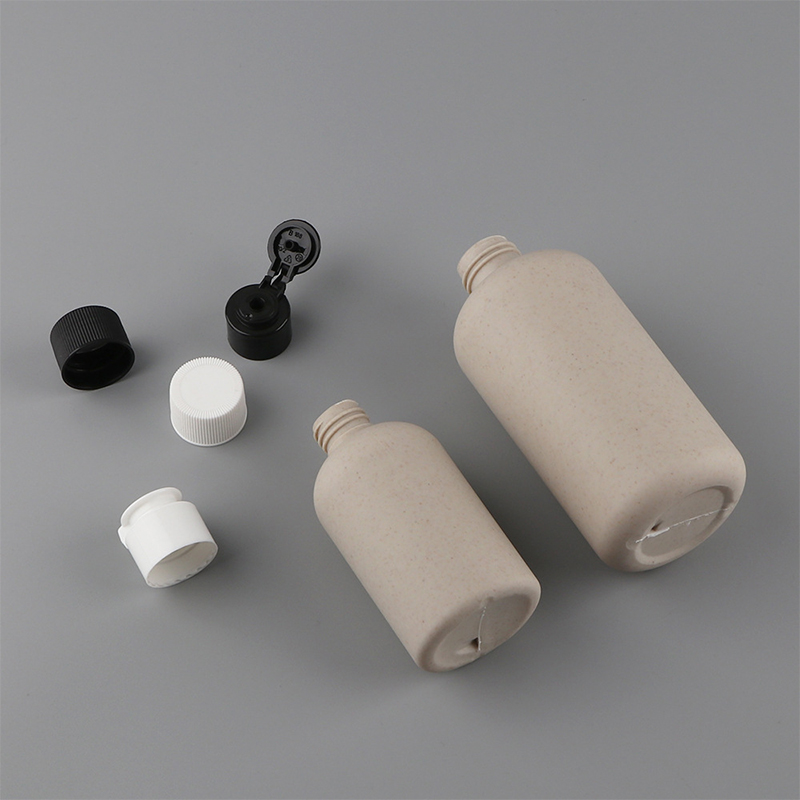 Biologisk nedbrytbar 150ml 250ml 400ml 500ml Kosmetisk beholder Klem hvetehalm Rund sjampoflaske Kroppsvaskeflaske med flipplokk Biologisk nedbrytbar 150ml 250ml 400ml 500ml Kosmetisk beholder Klem hvetehalm Rund sjampoflaske Kroppsvaskeflaske med flipplokk