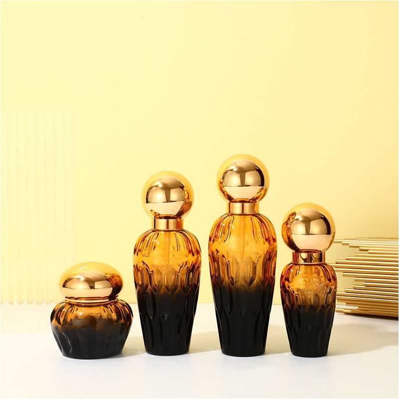 Frostet klart glass Hudpleieemballasje Kosmetikkbeholdere Glasslotionflaske med dråpepumpe Frostet klart glass Hudpleieemballasje Kosmetikkbeholdere Glasslotionflaske med dråpepumpe