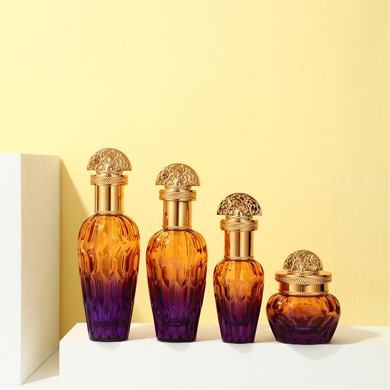 Frostet klart glass Hudpleieemballasje Kosmetikkbeholdere Glasslotionflaske med dråpepumpe Frostet klart glass Hudpleieemballasje Kosmetikkbeholdere Glasslotionflaske med dråpepumpe