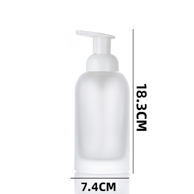 Gjenbrukbar Frosted Clear 250ml 375ml Kosmetisk pakke Ansiktsrens Shampoo Skumpumpe Glass Håndsåpeflasker Gjenbrukbar Frosted Clear 250ml 375ml Kosmetisk pakke Ansiktsrens Shampoo Skumpumpe Glass Håndsåpeflasker