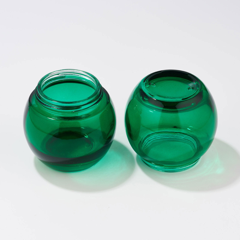 Grønn gjennomsiktig glasskosmetikkkrukke Tom Body Lotion-krukke Grønn gjennomsiktig glasskosmetikkkrukke Tom Body Lotion-krukke