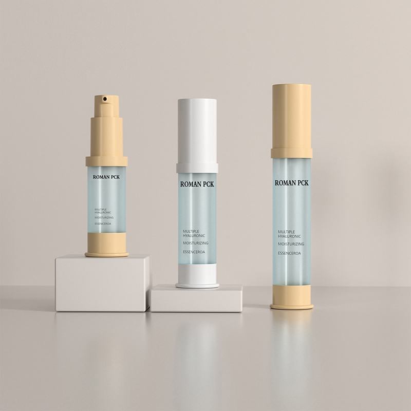 15 ml 30 ml 1 oz frostet luftløs pumpeflaske blå slank sylinder høy kosmetisk kremgel for ansiktsserumlotion Blush gel