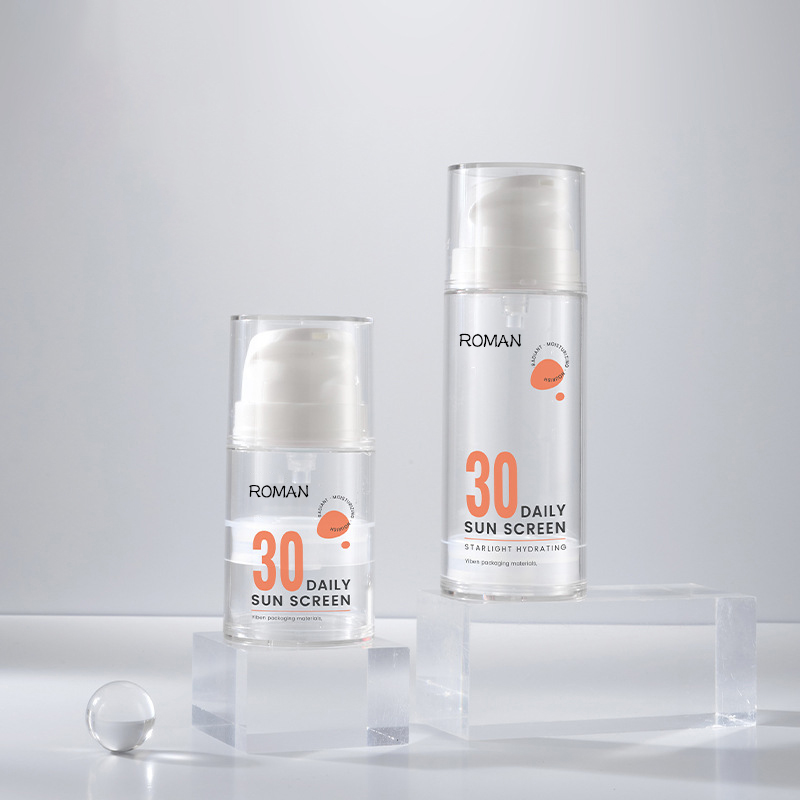 15 ml 30 ml 50 ml 100 ml 120 ml Gjennomsiktig hvit luftløs emballasje pumpeflaske for hudpleie Serum Kroppsolje 15 ml 30 ml 50 ml 100 ml 120 ml Gjennomsiktig hvit luftløs emballasje pumpeflaske for hudpleie Serum Kroppsolje