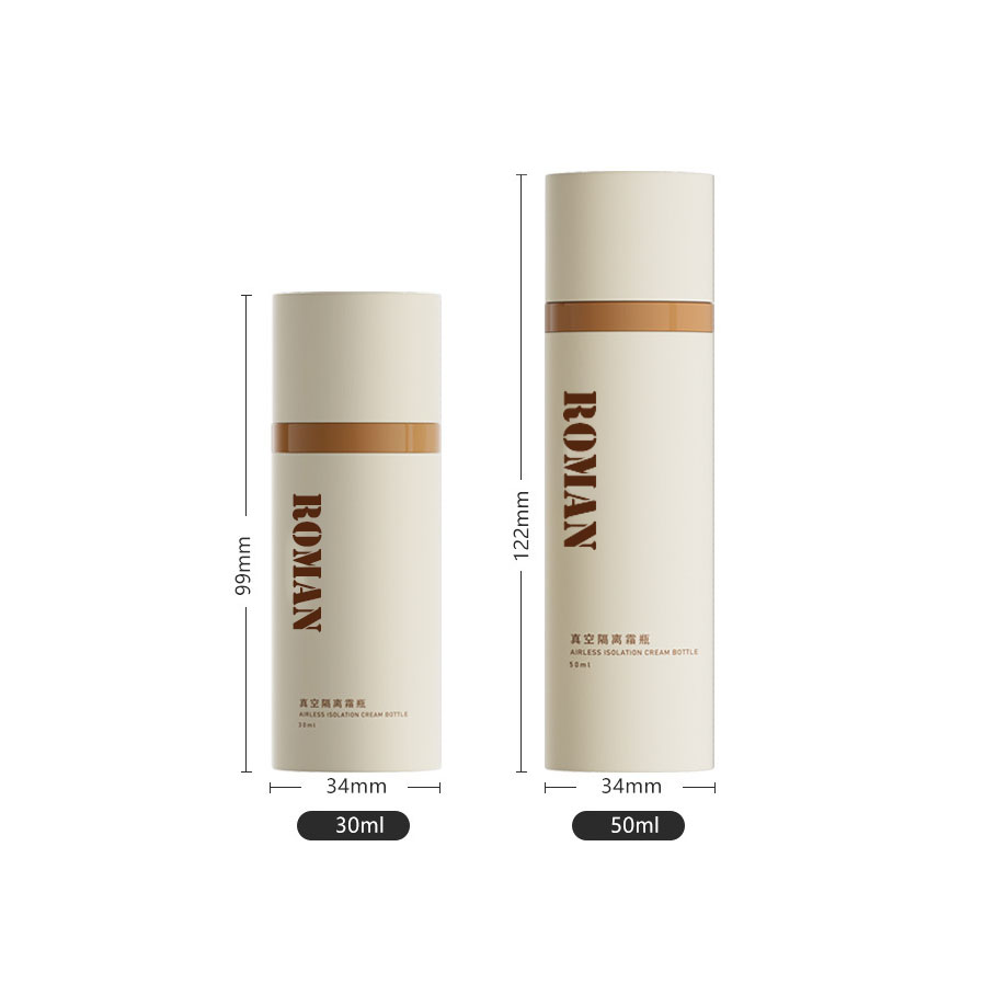 30 ml 50 ml 80 ml 100 ml Beige etterfyllbar luftløs pumpeflaske Reisefondbeholdere Airless kosmetisk pumpeflaske for lotion og ansiktskrem 30 ml 50 ml 80 ml 100 ml Beige etterfyllbar luftløs pumpeflaske Reisefondbeholdere Airless kosmetisk pumpeflaske for lotion og ansiktskrem