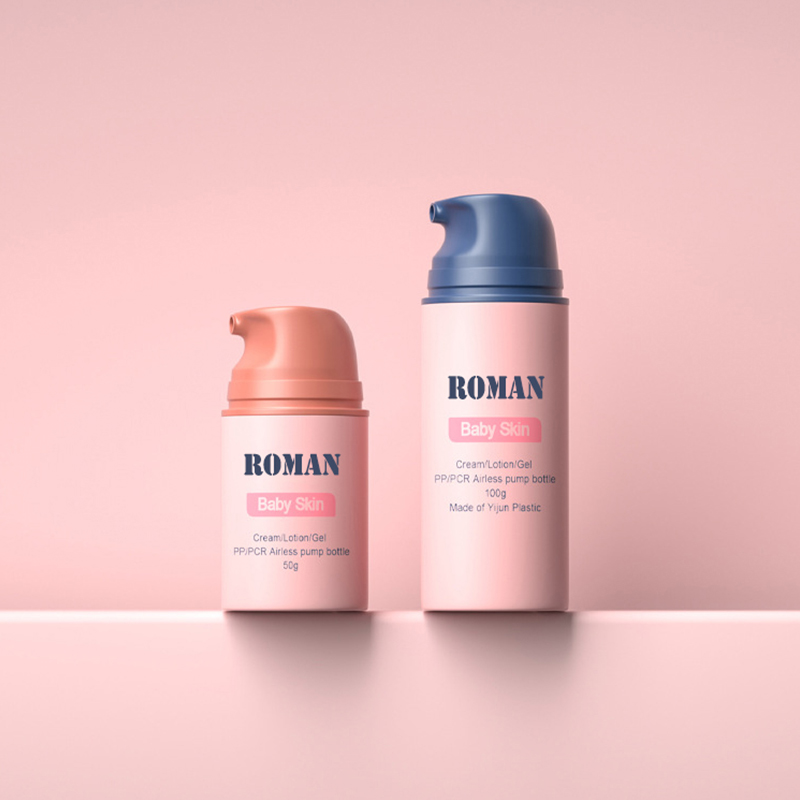 Gratis prøve matt 30 ml 50 ml plast luftløse lotionpumpeflasker for hudpleie Serum luftløse beholdere for babykrem