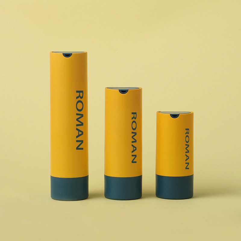 Rund plastikk kosmetisk serumbeholder Hudpleie Airless pumpeflaske for lotion eller ansiktståke 15ml 30ml 50ml