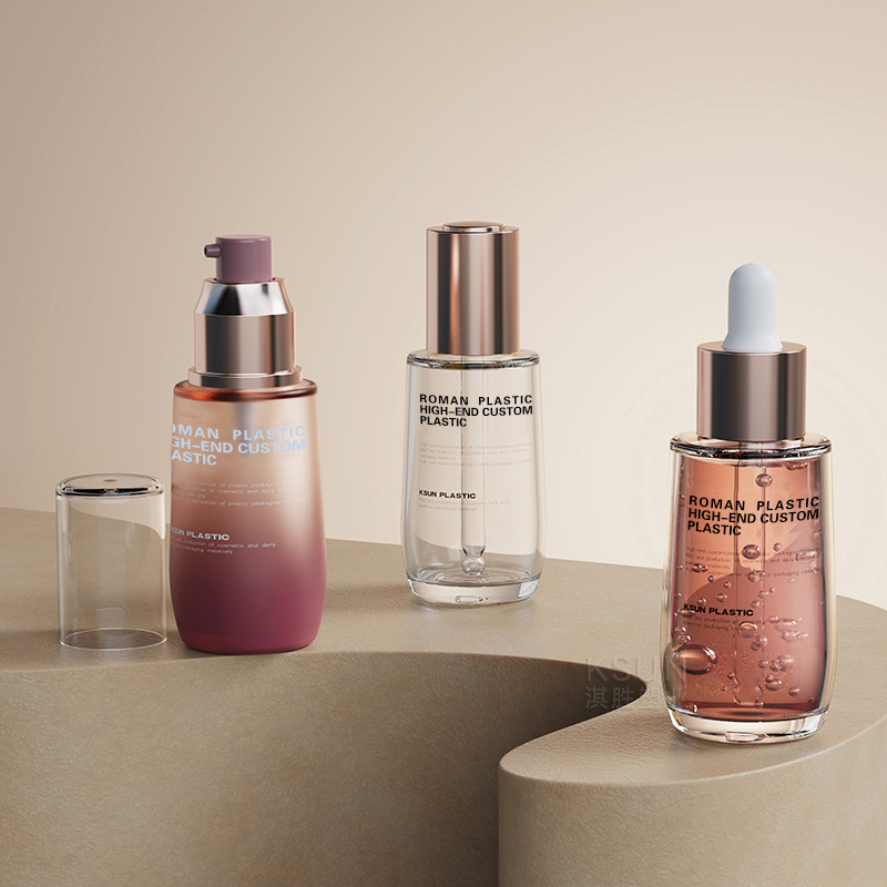 Etterfyllbar kosmetisk oljeflaske 50 ml Vinrød PETG Ansiktspleie Serum Droppflaske med Dropp for kremflaskesett Etterfyllbar kosmetisk oljeflaske 50 ml Vinrød PETG Ansiktspleie Serum Droppflaske med Dropp for kremflaskesett