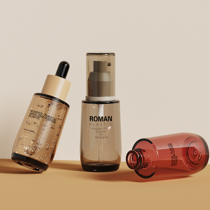 Etterfyllbar kosmetisk oljeflaske 50 ml Vinrød PETG Ansiktspleie Serum Droppflaske med Dropp for kremflaskesett Etterfyllbar kosmetisk oljeflaske 50 ml Vinrød PETG Ansiktspleie Serum Droppflaske med Dropp for kremflaskesett