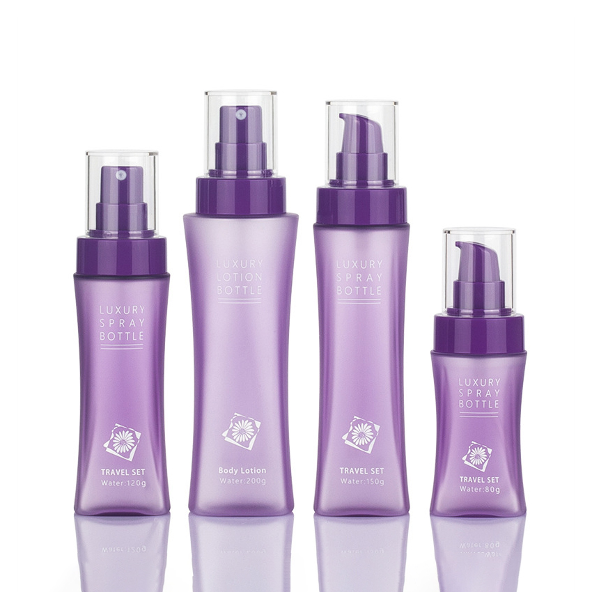 80 ml 120 ml 150 ml 200 ml midjeformet plastreiseflaske for kjæledyr Eksplosiv design for lotions Toner Vann-liten størrelse Praktisk sprayflaske