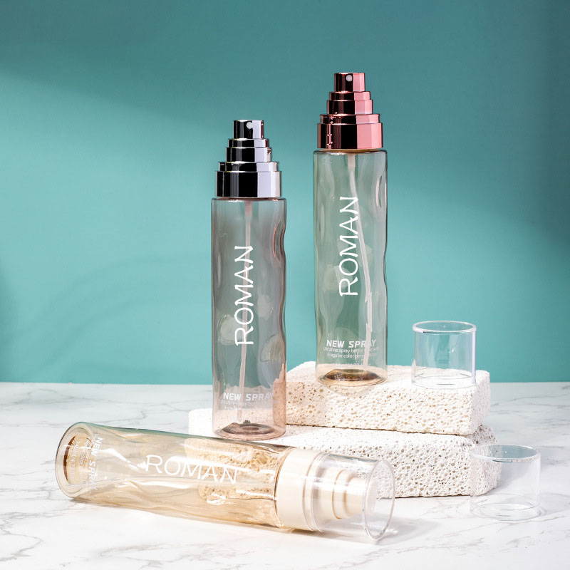 Klare runde kosmetiske plastspray tonerflasker tomme 100 ml 120 ml Foundation Body Lotion med gull sølv serumpumpeflaske Klare runde kosmetiske plastspray tonerflasker tomme 100 ml 120 ml Foundation Body Lotion med gull sølv serumpumpeflaske