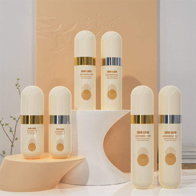 Tom Fintåke Gull Sølvkant PET 40ml 60ml 80ml 100ml Beige plastsprayflaske med rundt deksel for ansiktskosmetikkemballasje Tom Fintåke Gull Sølvkant PET 40ml 60ml 80ml 100ml Beige plastsprayflaske med rundt deksel for ansiktskosmetikkemballasje