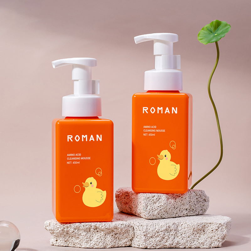 250Ml 300ml 450Ml 500ml 650Ml Hudpleierensende Mousseflaske Firkantet øyevippesjampo Skumflaske Hotelltoalettsaker Emballasje