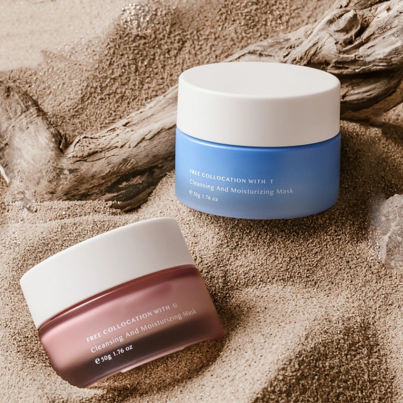 Klassisk rund glasskremkrukke Kosmetisk emballasje for ansiktskrem og øyekrem Klassisk rund glasskremkrukke Kosmetisk emballasje for ansiktskrem og øyekrem