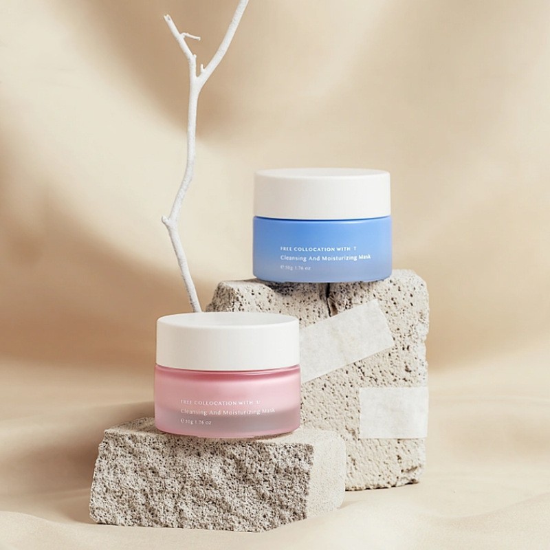 Klassisk rund glasskremkrukke Kosmetisk emballasje for ansiktskrem og øyekrem Klassisk rund glasskremkrukke Kosmetisk emballasje for ansiktskrem og øyekrem