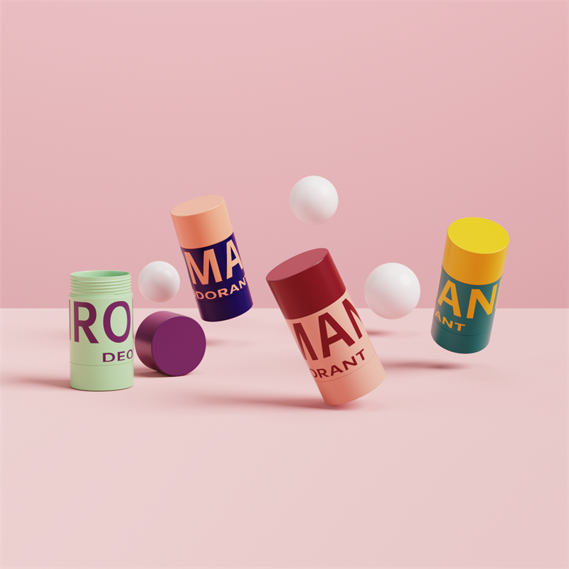 Kosmetisk rett rund deodorantflaske med flere kapasiteter og farger Kosmetisk rett rund deodorantflaske med flere kapasiteter og farger