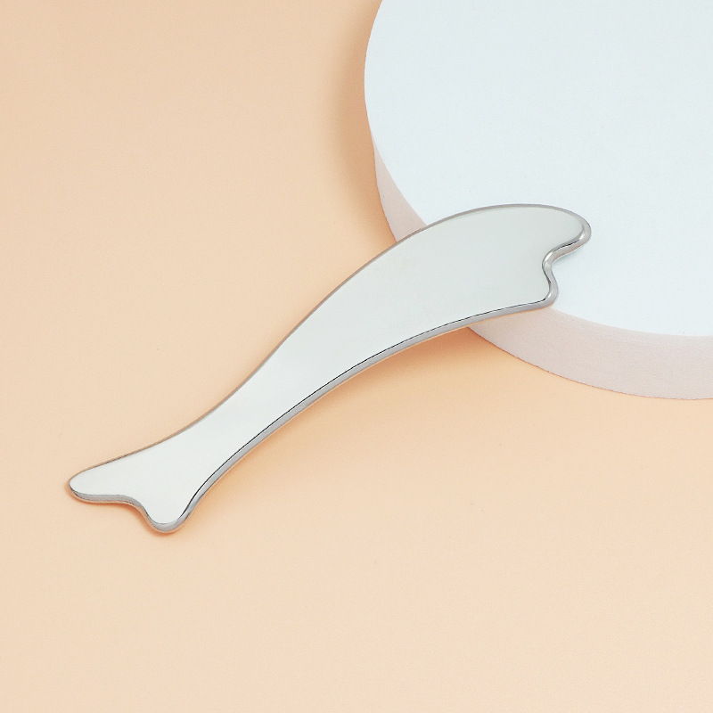 Fiskeformet sinklegering Gua Sha-brett med personlige farger og logo