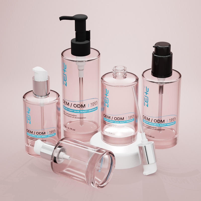 Kosmetisk serumflaske i glass med flere kapasiteter med tykk bunn Kosmetisk serumflaske i glass med flere kapasiteter med tykk bunn