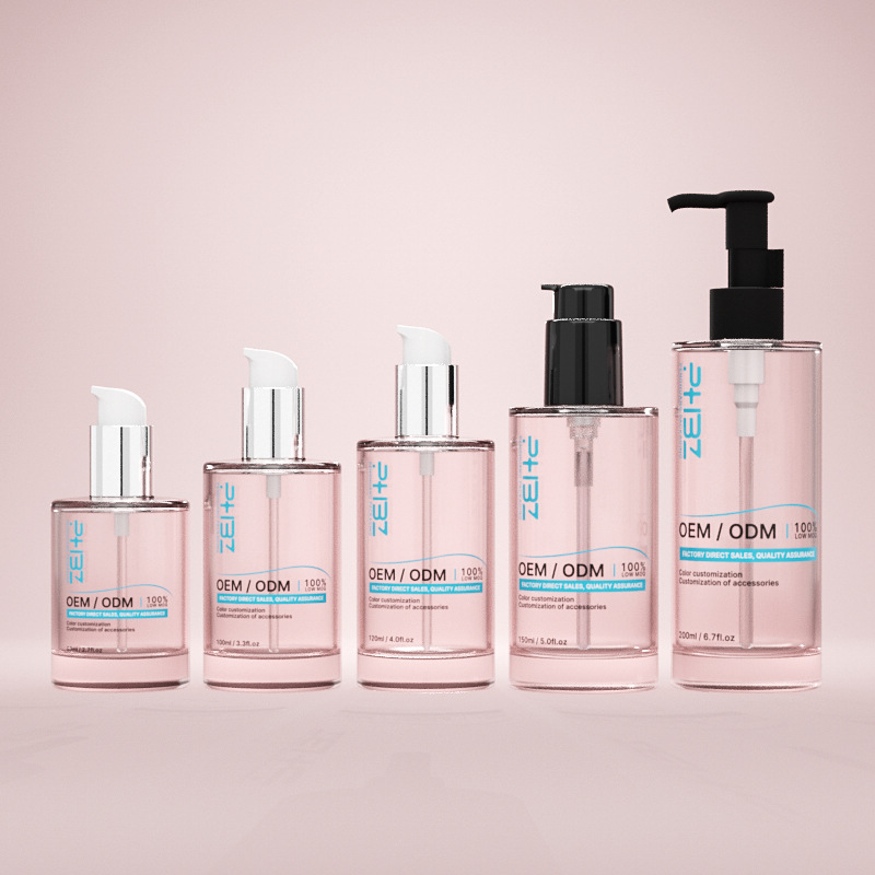 Kosmetisk serumflaske i glass med flere kapasiteter med tykk bunn Kosmetisk serumflaske i glass med flere kapasiteter med tykk bunn