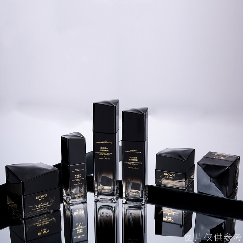 Unik firkantet glasskremkrukke med hevet lokkdesign for kosmetisk emballasje Unik firkantet glasskremkrukke med hevet lokkdesign for kosmetisk emballasje