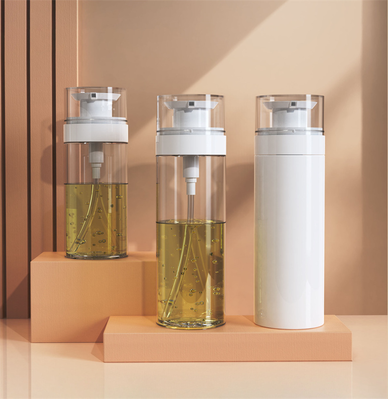 200ml 300ml Innovativ Empty Pet Shower Gel Lotion Flytende såpepumpeflaske Hårpleieoljer Sjampo og balsam plastflasker