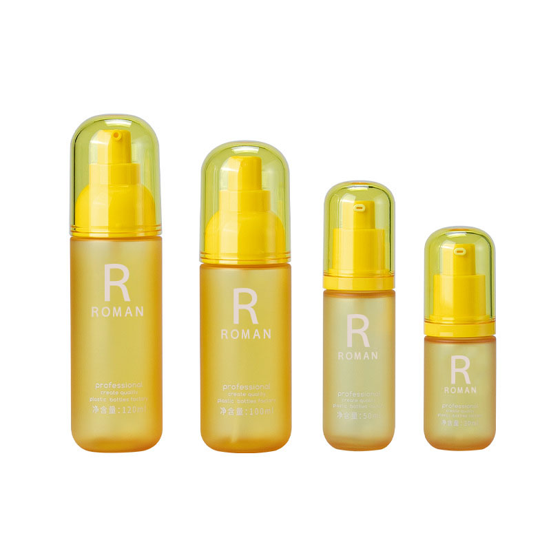 30ml 50ml 100ml 120ml Pet Yellow Makeup Remover Flaske Ansiktsvask Rundpress Kroppskremflaske 3,5 oz plastkremflaske 30ml 50ml 100ml 120ml Pet Yellow Makeup Remover Flaske Ansiktsvask Rundpress Kroppskremflaske 3,5 oz plastkremflaske