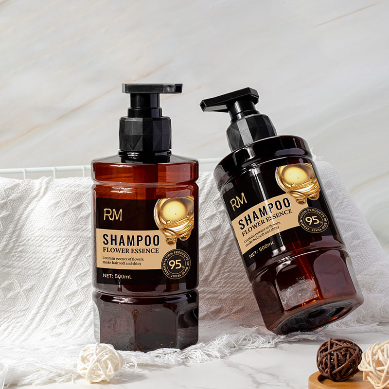 500 ml Petal Petal pumpeflaske for kjæledyr med skruepumpe Høyverdi hotellsjampoflaske for personlig pleieemballasje