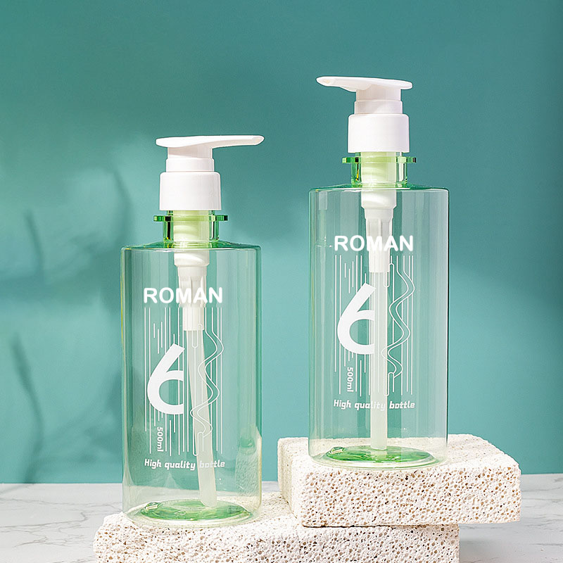 Grønn plast PET Hudpleie Ansiktsrens Olje Body Scrub Wash Lotion Hårspray Shampoo og balsam pumpeflaskesett