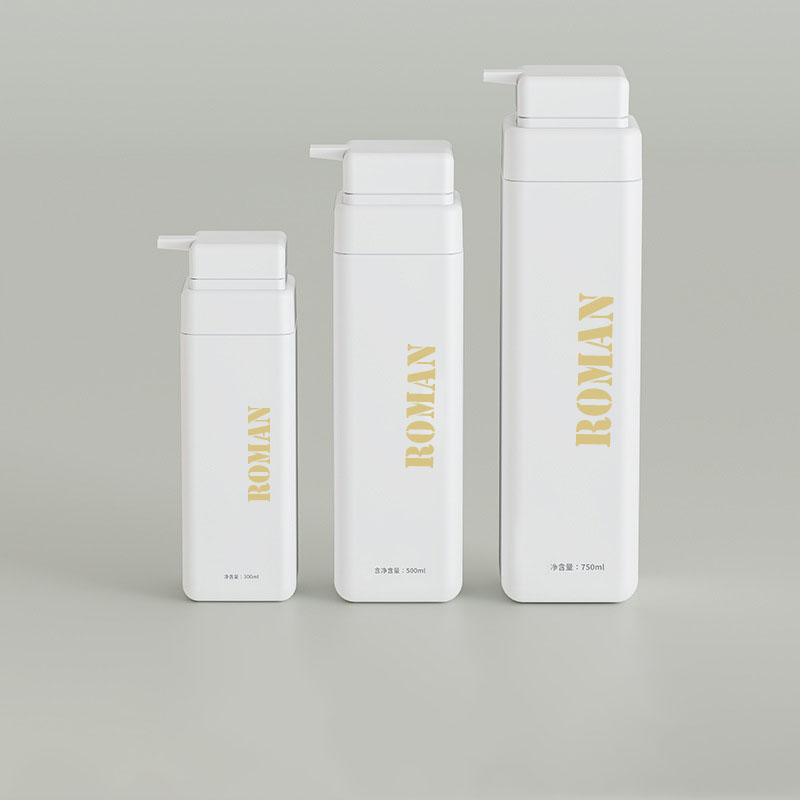 Luksus tom plastkroppsolje sjampoflaske 300 ml 500 ml 750 ml frostet kosmetisk lotionpumpeflaske for melk dusjgel