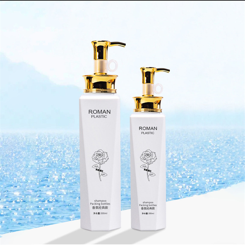 Luxury White 300ml 500ml Long and Slim Lotion Pump Shampoo Bottle Shower Gel Body Wash Emballasje med gullpumpe Luxury White 300ml 500ml Long and Slim Lotion Pump Shampoo Bottle Shower Gel Body Wash Emballasje med gullpumpe