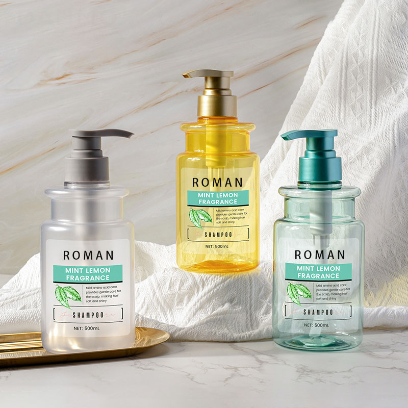 PET-flaske 300 ml 500 ml plastpresse Transparent Body Lotion Shampoo Dusjflaske Pumpeforsegling for kremparfyme Kroppspleie