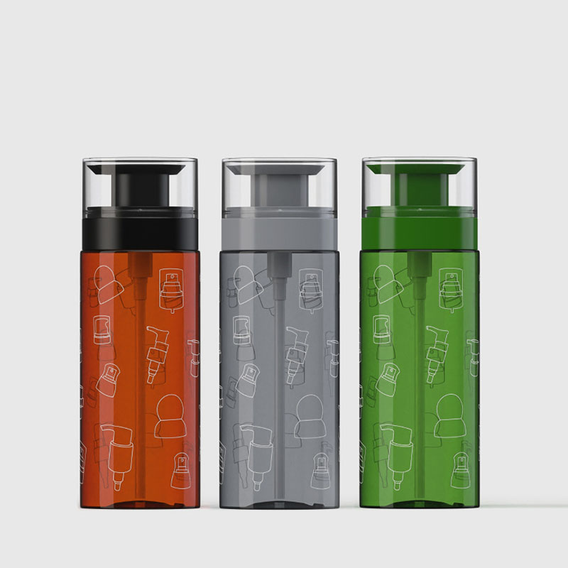 Plastflasker med pumpedispenser lekkasjesikker stor tom klar ravfarget sylinder som kan fylles på for sjampo hårbalsam-lotionoljer Plastflasker med pumpedispenser lekkasjesikker stor tom klar ravfarget sylinder som kan fylles på for sjampo hårbalsam-lotionoljer