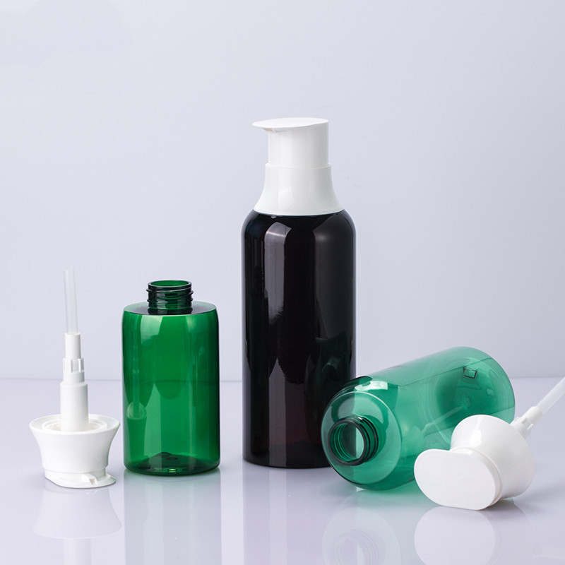 Unik grønn 300 ml 500 ml 650 ml PET New Shape Body Lotion Cream tom flaske Rund skulder sjampoflaske med pumpeforsegling for hudpleie Unik grønn 300 ml 500 ml 650 ml PET New Shape Body Lotion Cream tom flaske Rund skulder sjampoflaske med pumpeforsegling for hudpleie